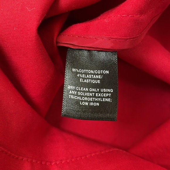 Lafayette 148 New York Zipper Midi Dress Shortsleeve Wasit Tie Red Shift 8 - Picture 9 of 9